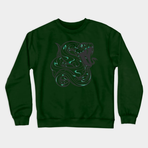 silver and emerald serpent house of ambition, lines Crewneck Sweatshirt by FamiFriki_V